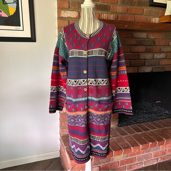 Gudrun Sjoden Floral Print Cardigan Sz M - Picture 2 of 9